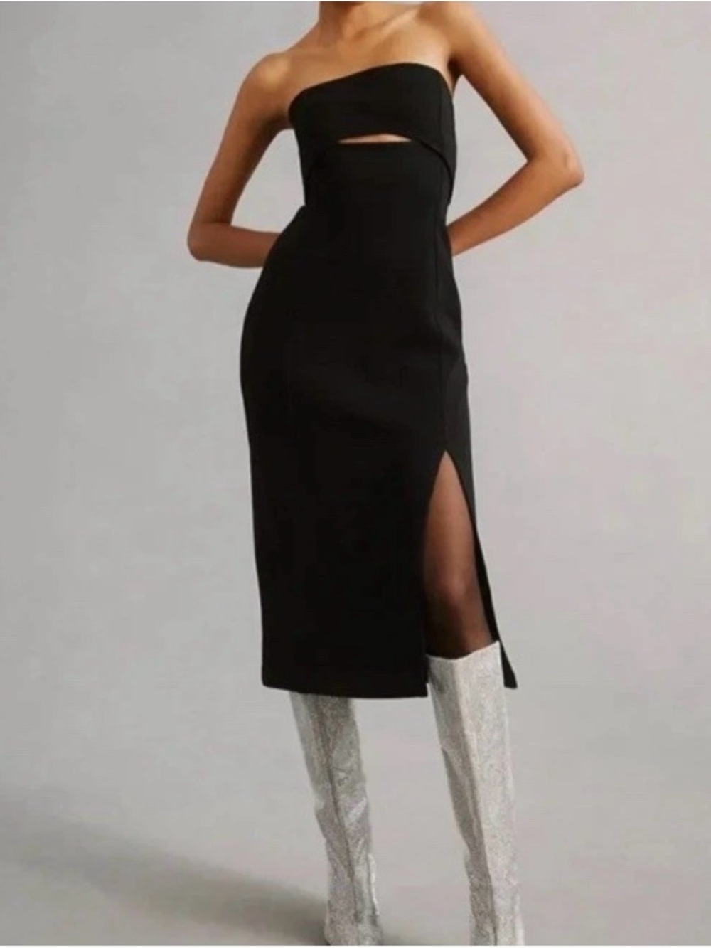 Maeve by Anthropologie Black Strapless Cutout Midi Dress Size S NWT
$160